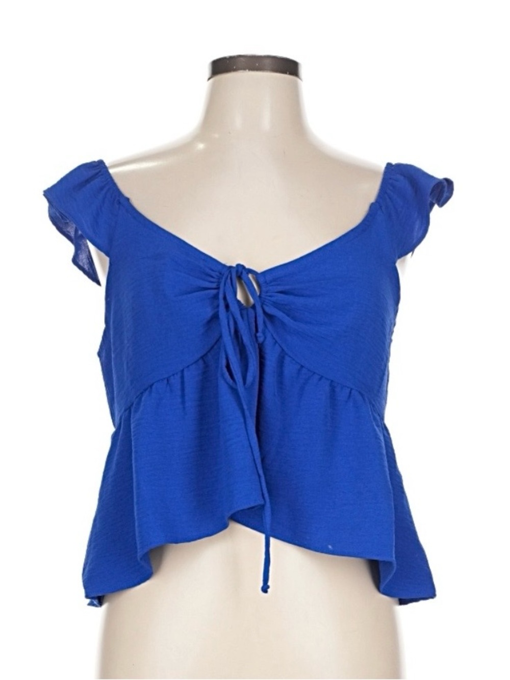 Sevengate Royal Blue Tie-Front Women’s Size Large Top